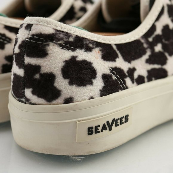 SeaVees for J Crew Women Legend Sneaker Size 7.5 Black White Leopard Animal - Picture 5 of 12